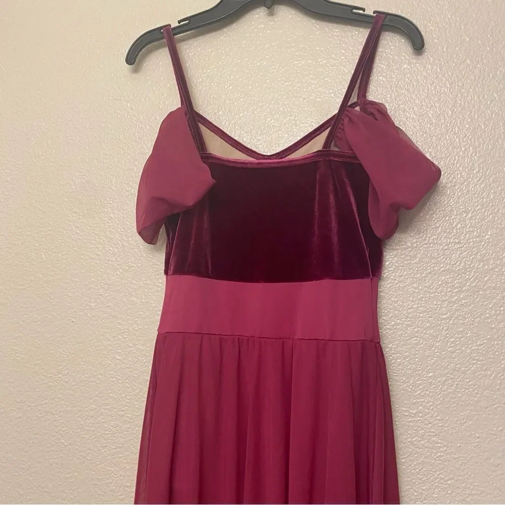 Weissman Dance Costume VELVET burgundy red The Skaters Waltz 15885 SA adult